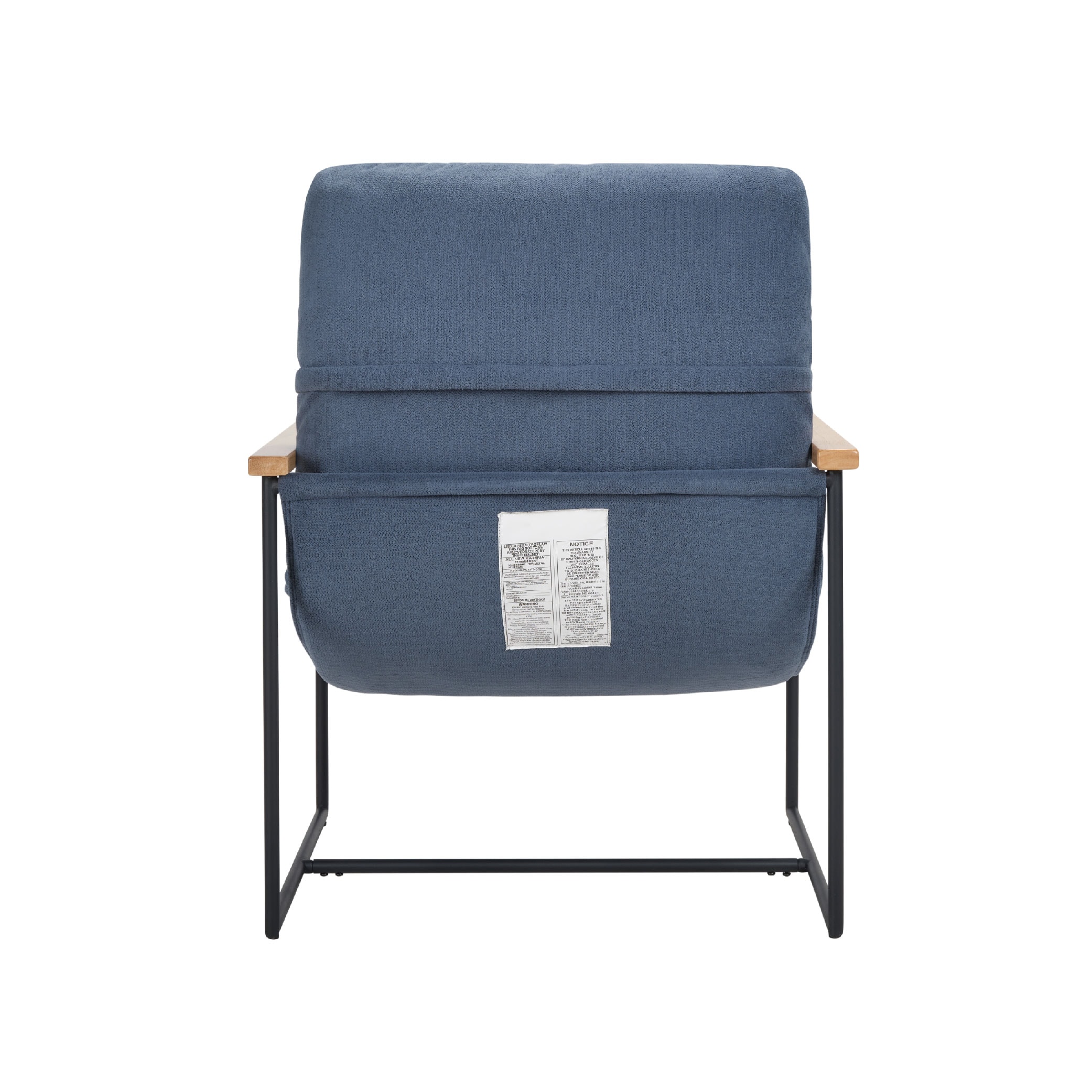 Modern Accent Chair, Comfy Chair With Removable Cushion, Vanity Chair With Wood Armrests For Living Room, Bedroom, Blue_voghion.com